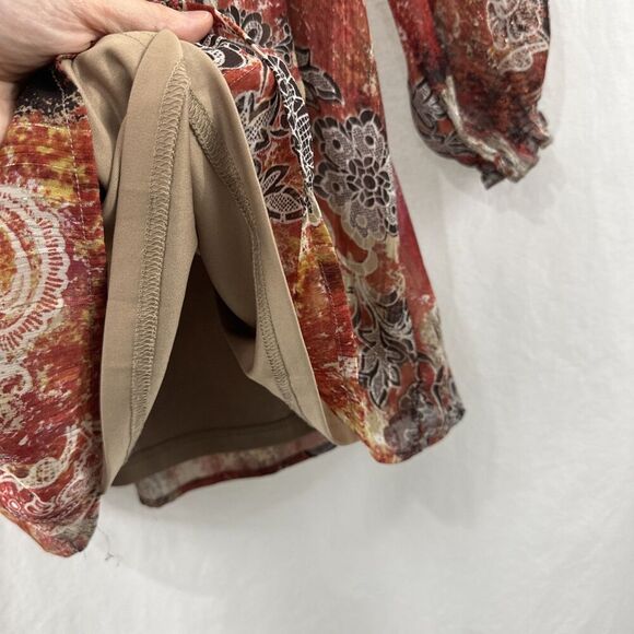 Sara Michelle Boho Metallic Thread Paisley Peasant Top Y2K Womens Size 1X Hippie - Picture 7 of 11